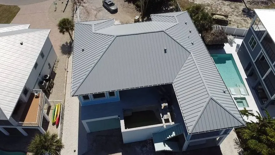 Estate home standing seam metal roof Estero FL